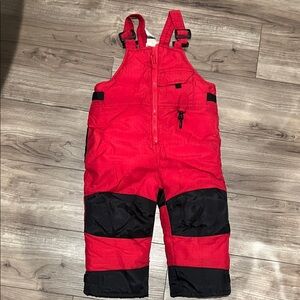 Tricycle Red and Black Kids Overalls for snow.